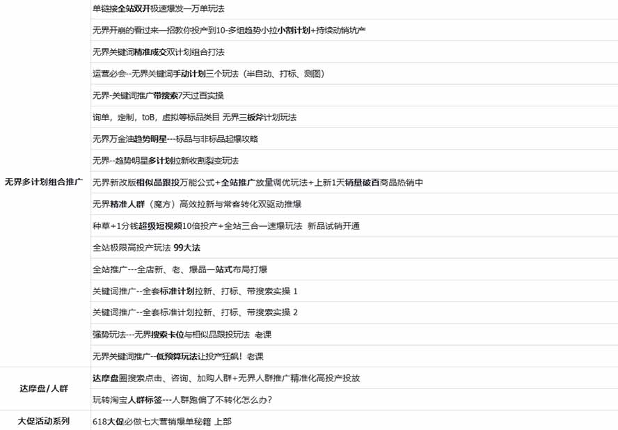 图片[2]-2026淘天开单秘籍PRO实战陪跑课程：全套落地运营玩法，一站式解决淘宝流量低、不出单难题(更新260823-朽念云创