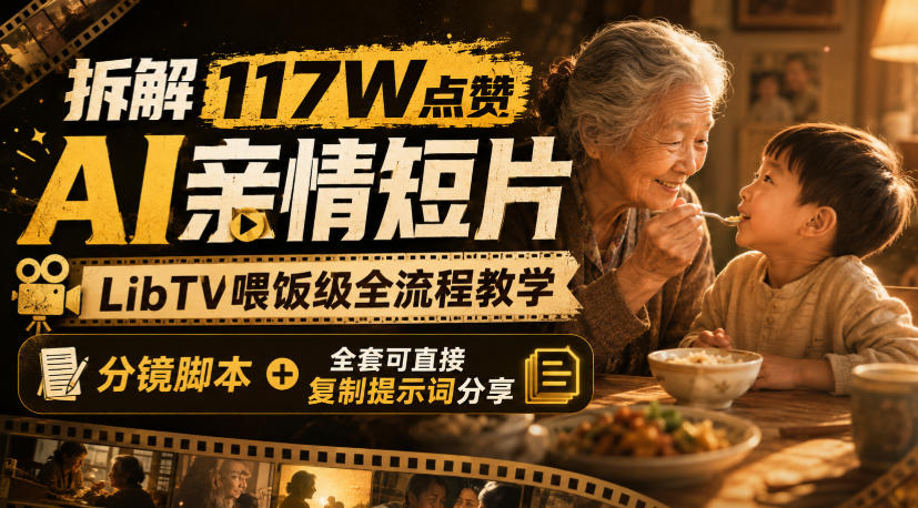拆解117W点赞AI亲情短片，LibTV喂饭级全流程教学，分镜脚本+全套可直接复制提示词分享-朽念云创