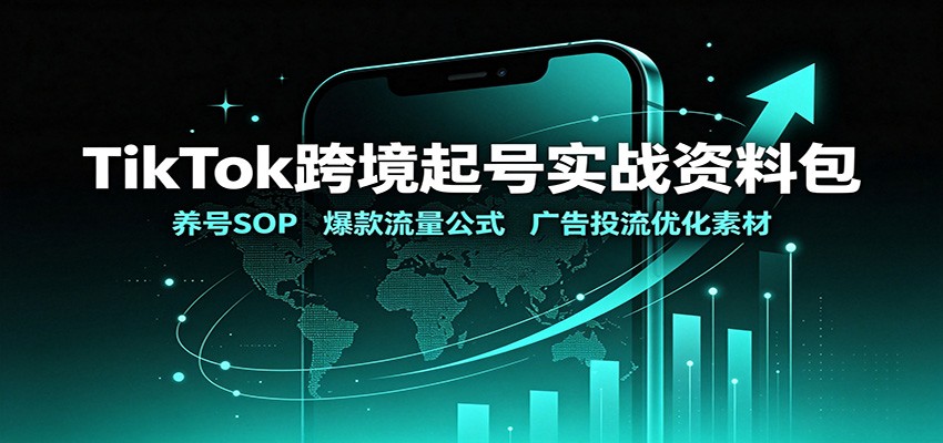 TikTok跨境起号实战资料包：养号SOP，爆款流量公式，广告投流优化素材-朽念云创