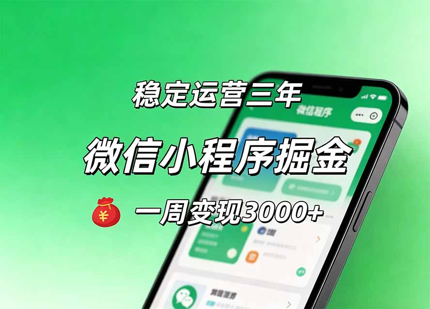 月收益稳定1W+的微信小程序，前期积累客户，后期躺平养老，小白轻松上手-朽念云创