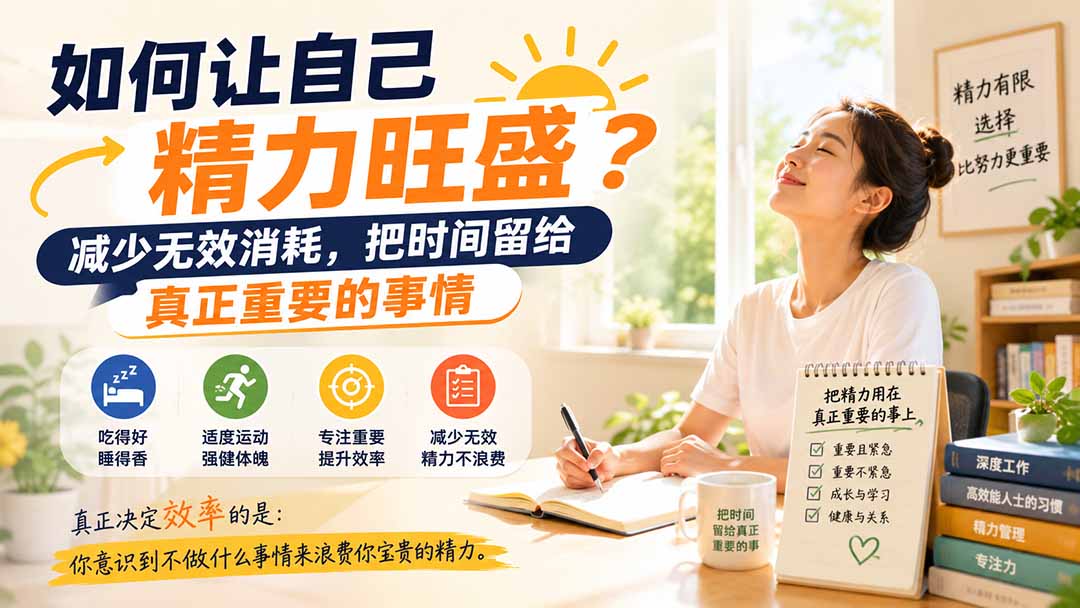 付费文章：如何让自己精力旺盛？减少无效消耗，把时间留给真正重要的事情-朽念云创