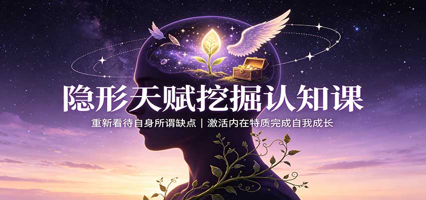 隐形天赋挖掘认知课：重新看待自身所谓缺点，激活内在特质完成自我成长-朽念云创
