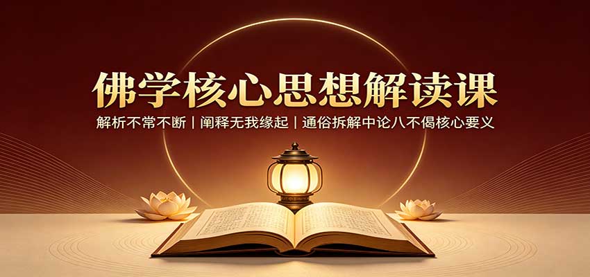 佛学核心思想解读课：解析不常不断，阐释无我缘起，通俗拆解中论八不偈核心要义-朽念云创