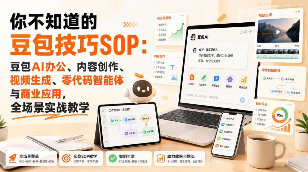 你不知道的豆包技巧SOP：豆包AI办公、内容创作、视频生成、零代码智能体与商业应用，全场景实战教学-朽念云创