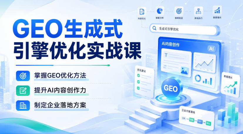 GEO生成式引擎优化实战课，掌握GEO优化方法，提升AI内容创作力，制定企业落地方案-朽念云创