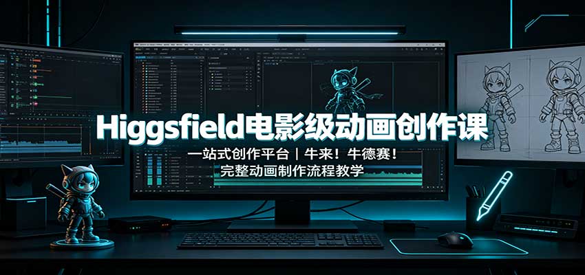 Higgsfield电影级动画创作课：一站式创作平台，牛来！牛德赛！完整动画制作流程教学-朽念云创
