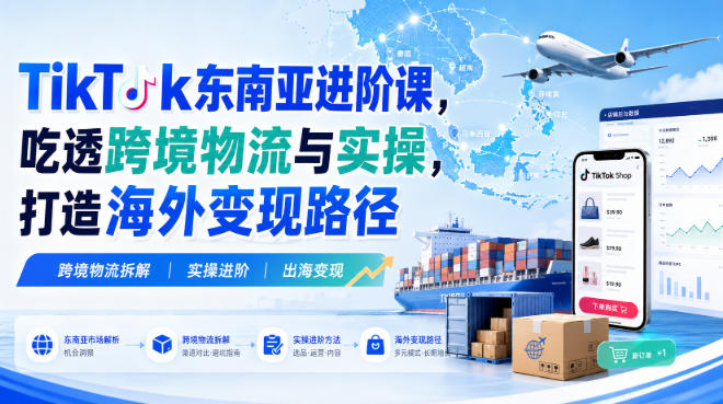 TikTok东南亚进阶课，吃透跨境物流与实操，打造海外变现路径-朽念云创