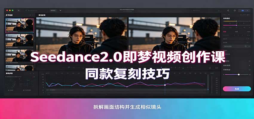 Seedance2.0即梦视频创作课：剧本式视频制作，同款复刻技巧，多行业案例落地教学-朽念云创