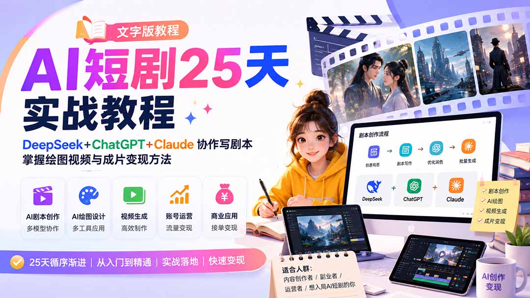AI短剧25天实战教程(文字版教程-朽念云创