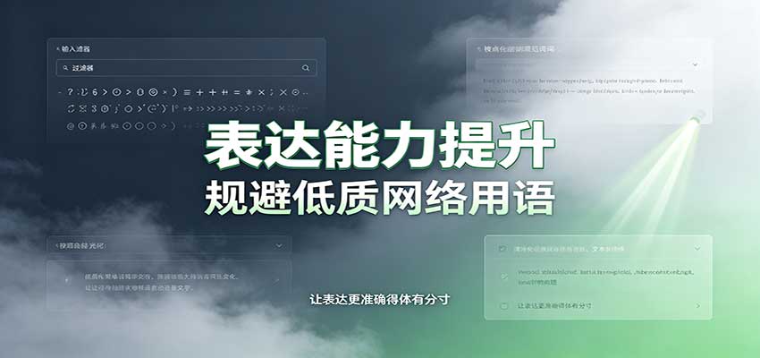 表达能力提升：语言塑造思想逻辑，规避低质网络用语，强化心智感知-朽念云创