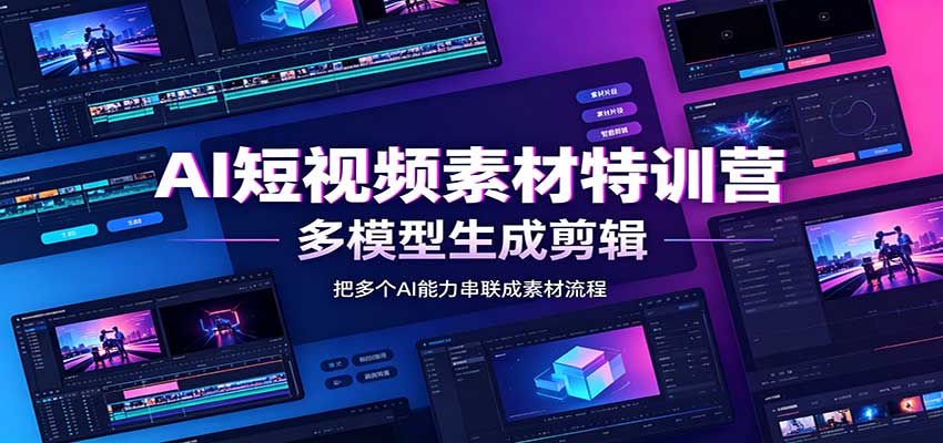 AI短视频素材特训营：Codex本地部署实操，多模型生成剪辑，爆量素材挖掘教学-朽念云创