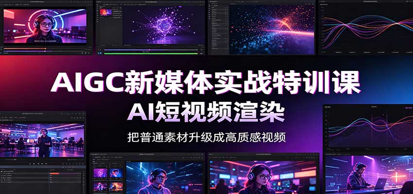 AIGC新媒体实战特训课：工具入门实操，AI短视频渲染，数字人商业视频制作-朽念云创
