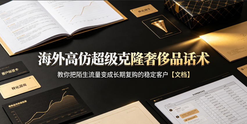 海外高仿超级克隆奢侈品话术，教你把陌生流量变成长期复购的稳定客户【文档】-朽念云创