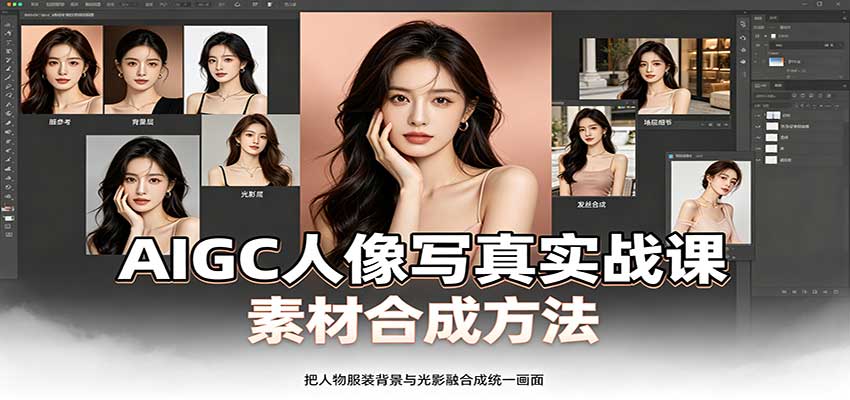 AIGC人像写真实战课：软件平台部署筹备，素材合成方法，多题材写真案例-朽念云创
