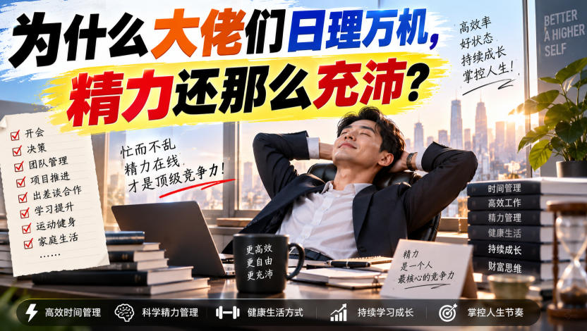 付费文章：为什么大佬们日理万机，精力还那么充沛？-朽念云创