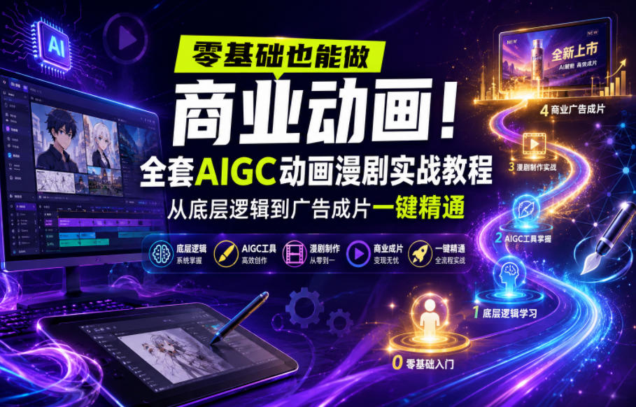 零基础也能做商业动画！全套AIGC动画漫剧实战教程，从底层逻辑到广告成片一键精通(更新0905)-朽念云创
