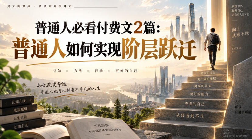 普通人必看付费文2篇：普通人如何实现阶层跃迁-朽念云创