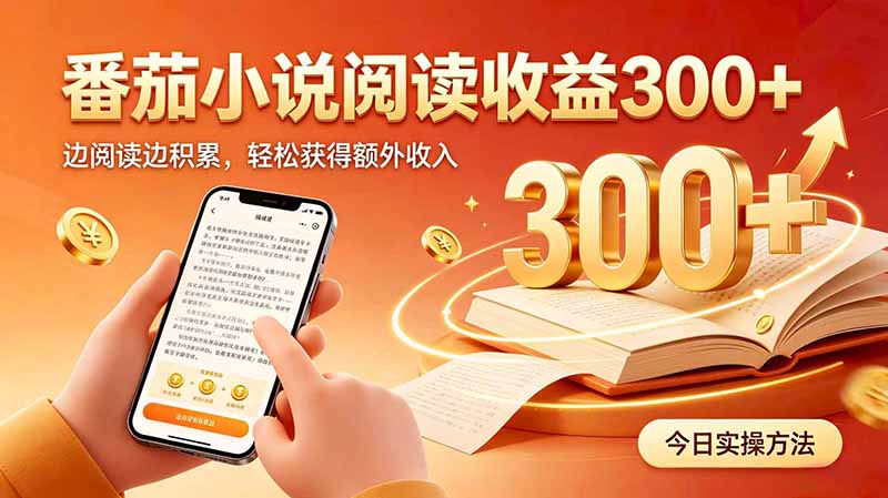 全自动番茄挂机玩法，日入300+边阅读边积累，轻松获得额外收入-朽念云创