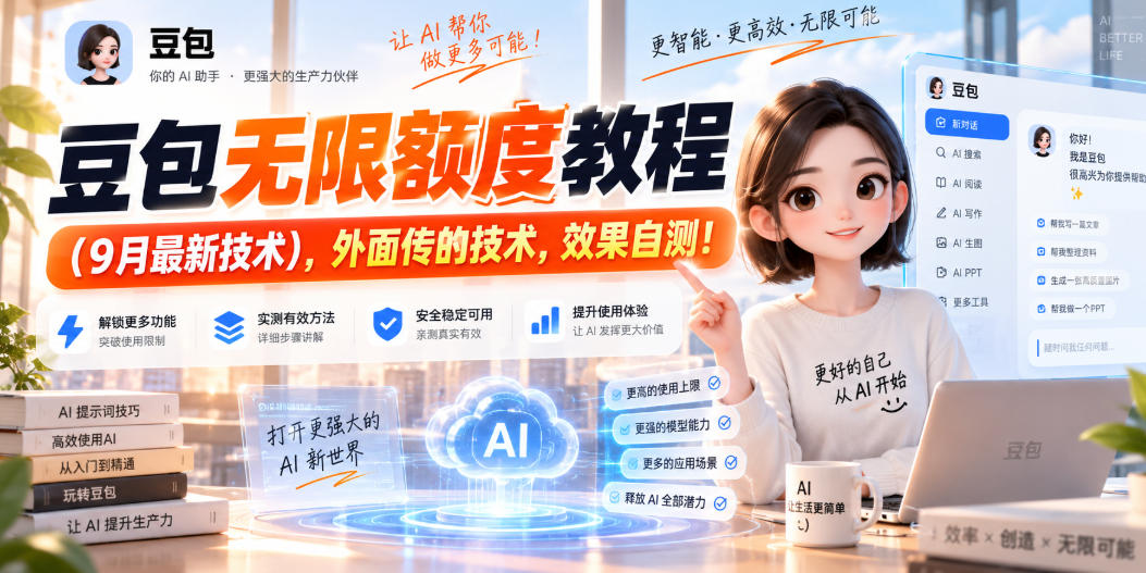 豆包无限额度教程(9月最新技术)，外面传的技术，效果自测！-朽念云创
