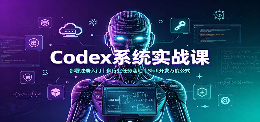 Codex系统实战课：部署注册入门，多行业任务落地，Skill开发万能公式-朽念云创