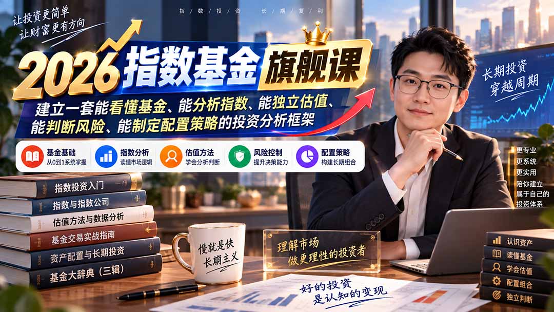 2026指数基金旗舰课｜建立一套能看懂基金、能分析指数、能独立估值、能判断风险、能制定配置策略的投资分析框架-朽念云创