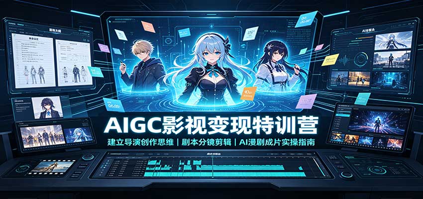 AIGC影视变现特训营：建立导演创作思维，剧本分镜剪辑，AI漫剧成片实操指南-朽念云创