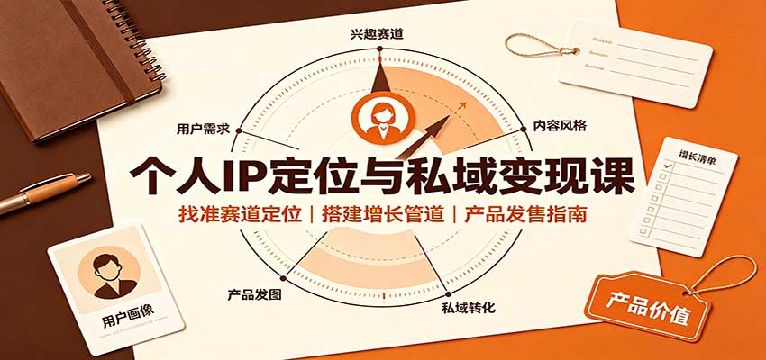 个人IP定位与私域变现课：找准赛道定位，搭建增长管道，产品发售指南-朽念云创