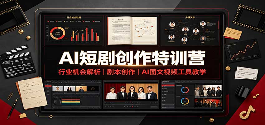 AI短剧创作特训营：行业机会解析，剧本创作，AI图文视频工具教学(文字版)-朽念云创