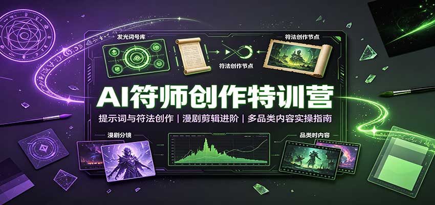 AI符师创作特训营：提示词与符法创作，漫剧剪辑进阶，多品类内容实操指南-朽念云创