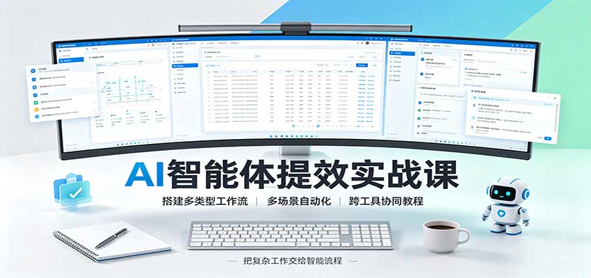AI智能体提效实战课：搭建多类型工作流，多场景自动化，跨工具协同教程-朽念云创
