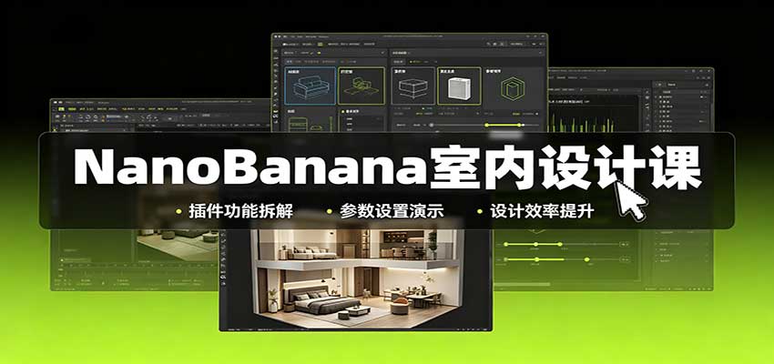 NanoBanana室内设计课：无限画布配置，插件实操，生图改图视频制作-朽念云创