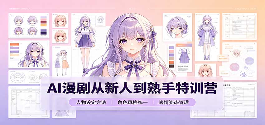 AI漫剧从新人到熟手特训营：剧本分镜创作，提示词模板，人物设定与工具资源-朽念云创