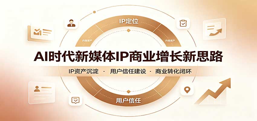 AI时代新媒体IP商业增长新思路：摒弃复杂运营套路，用极简思维打通获客路径-朽念云创
