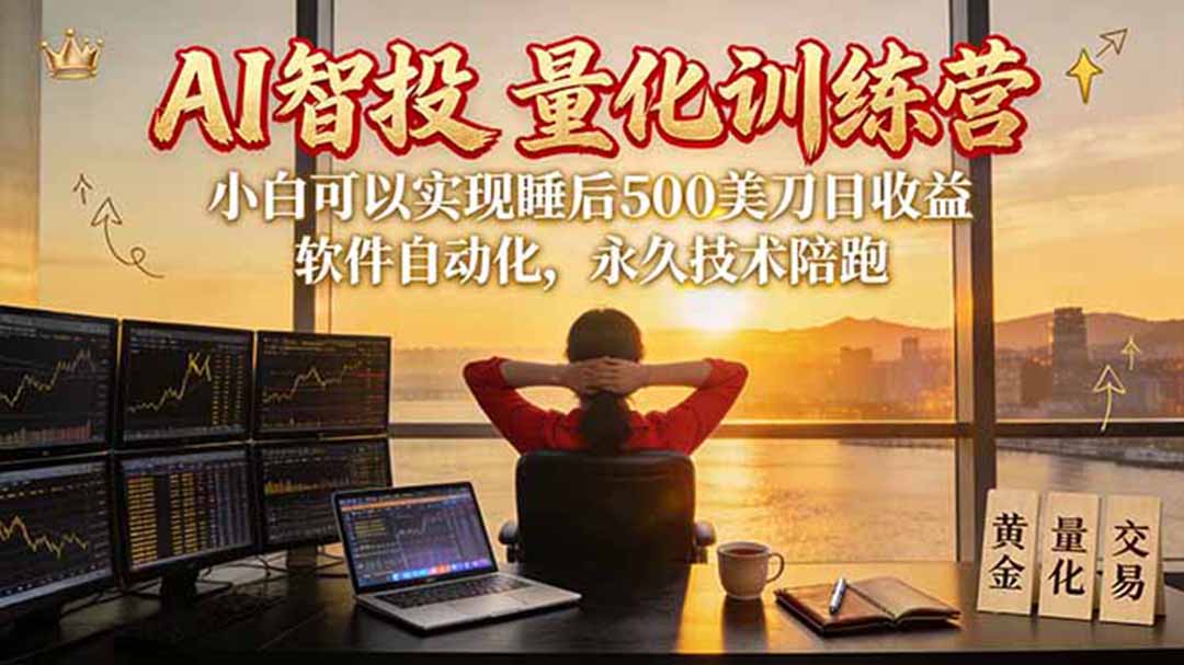 AI智投EA量化训练营【第三期】，多策略智投+防爆技术+趋势分析 ，轻松上手，矩阵放大，长期稳定。-朽念云创