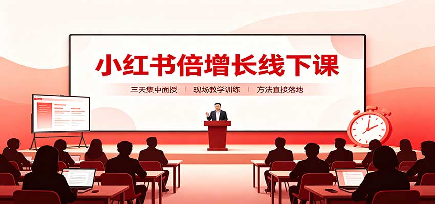 小红书倍增长线下课：三天集中面授，拆解选品、素材制作与起号全链路-朽念云创