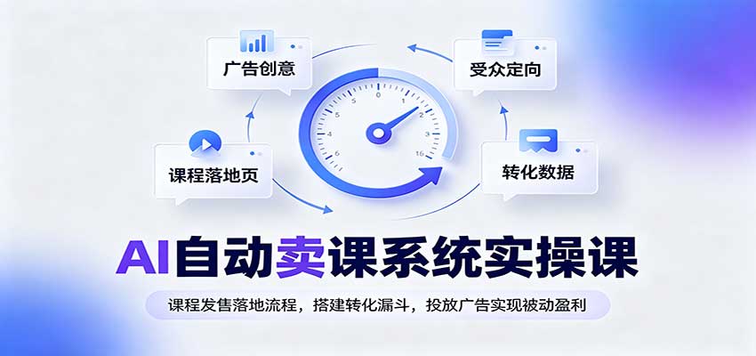 AI自动卖课系统实操课：课程发售落地流程，搭建转化漏斗，投放广告实现被动盈利-朽念云创