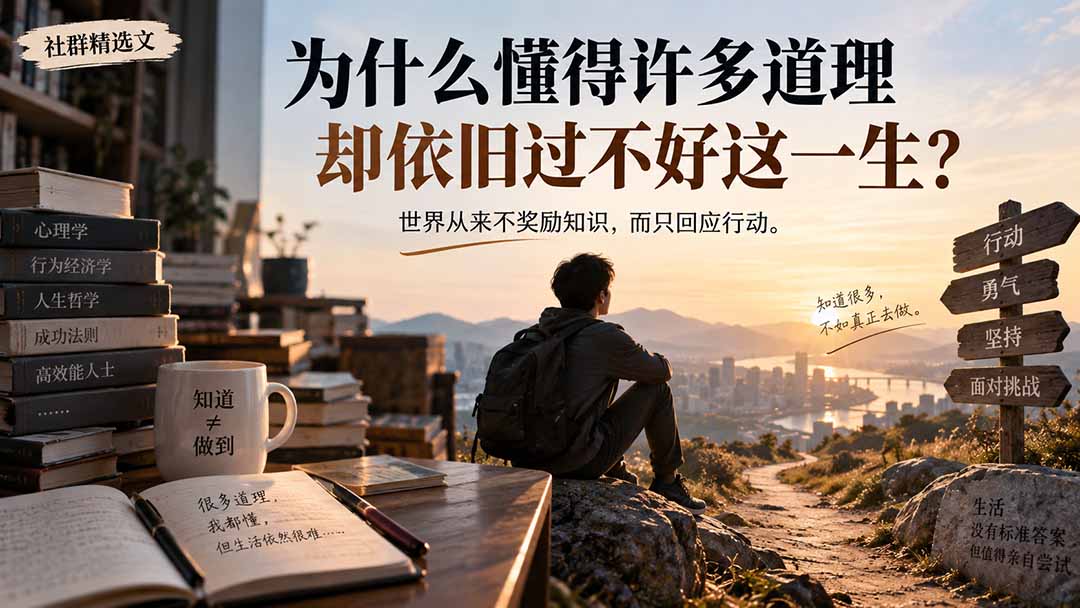 社群精选文：为什么懂得许多道理却依旧过不好这一生？-朽念云创