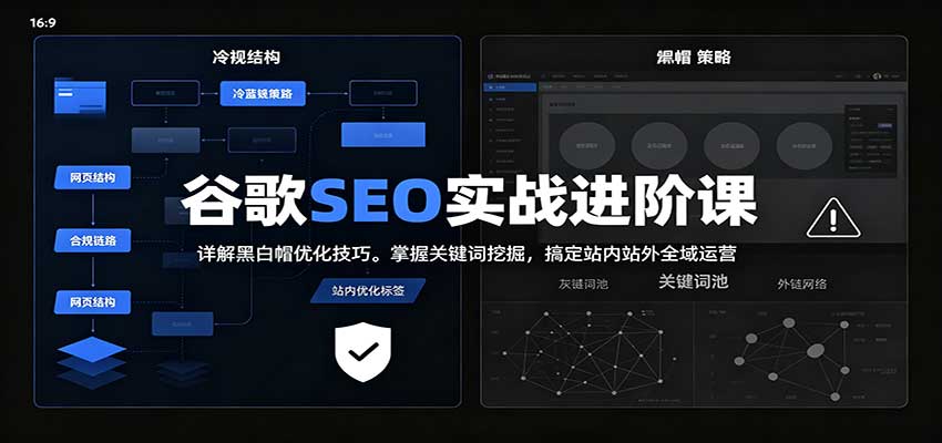 2026谷歌SEO实战进阶课：详解黑白帽优化技巧，掌握关键词挖掘，搞定站内站外全域运营-朽念云创