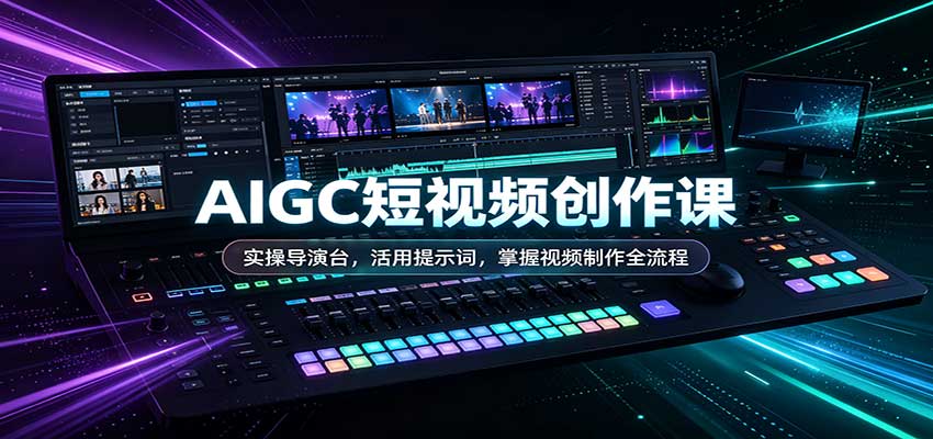 AIGC短视频创作课：实操导演台，活用提示词，掌握视频制作全流程-朽念云创