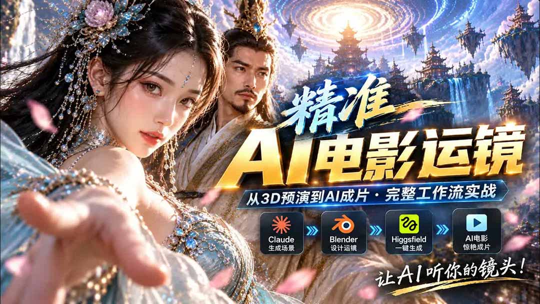 AI视频终于能精准运镜了！Claude + Blender + Higgsfield 免费插件实测-朽念云创