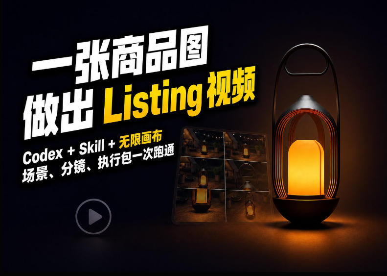 Codex+无限画布，把一张商品图变成可执行的Amazon Listing视频-朽念云创