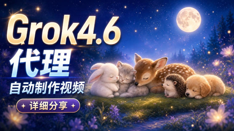 Grok 4.6代理自动制作视频！从提示词到成片全流程详细分享｜AI Agent实操分享-朽念云创