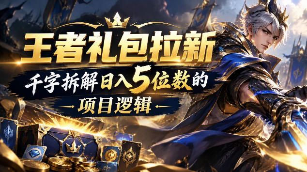 王者游戏礼包拉新_千字拆解日入5位数的项目逻辑-朽念云创