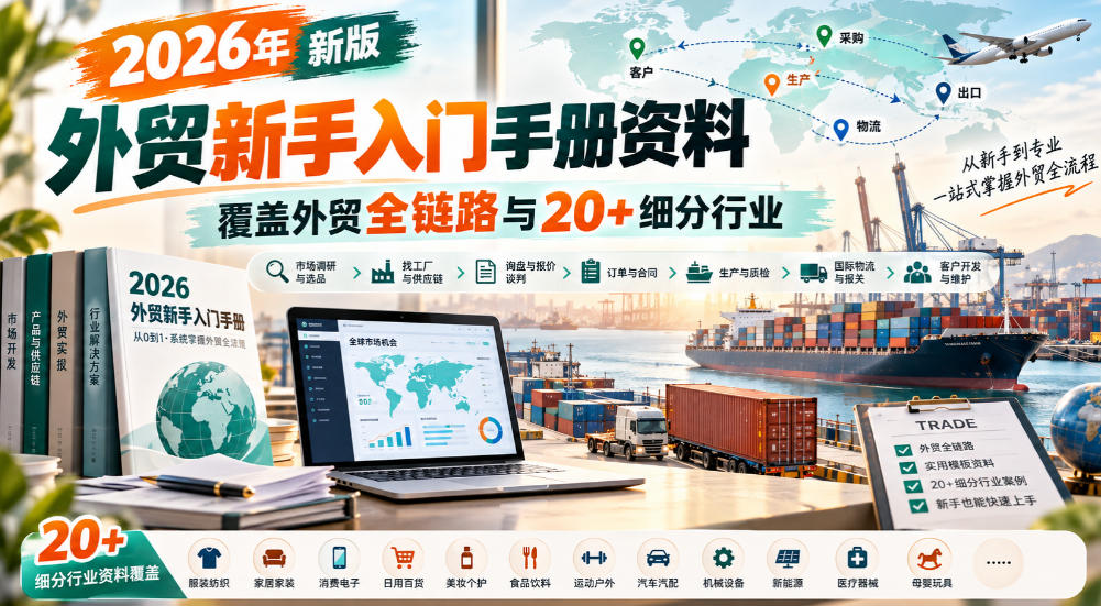 2026年新版外贸新手入门手册资料,覆盖外贸全链路与20+细分行业-朽念云创