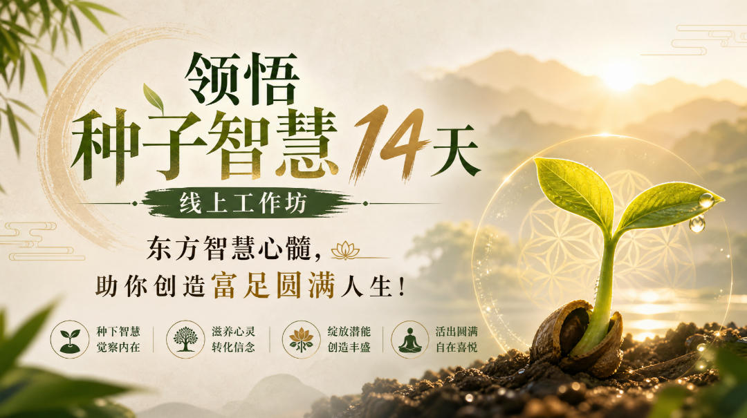 鹿大米领悟种子智慧14天线上工作坊，东方智慧心髓，助你创造富足圆满人生！-朽念云创