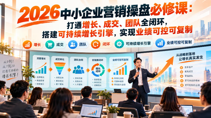 2026中小企业营销操盘必修课：打通增长、成交、团队全闭环，搭建可持续增长引擎，实现业绩可控可复制-朽念云创