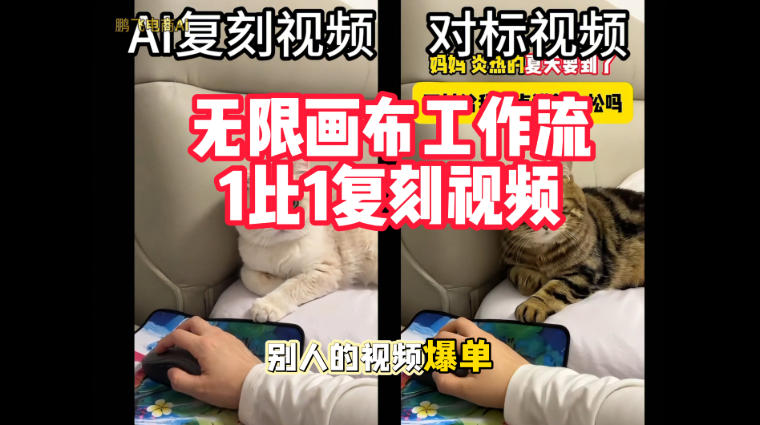 宠物带货视频复刻，无限画布工作流1比1，不用拍摄、不用布景、不用真人出镜，几分钟就能做出一条专业带货视频-朽念云创