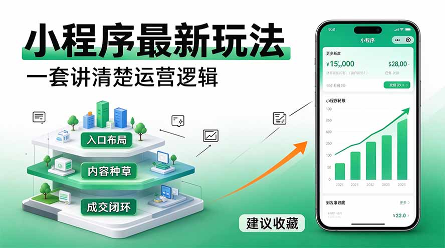微信小程序最新玩法   四种收益来源，单日收入400+-朽念云创