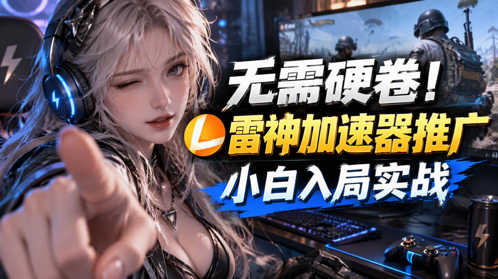 无需硬卷!雷神加速器推广,小白入局实战一天也能几十r-朽念云创