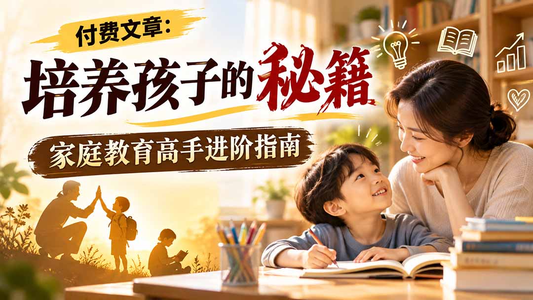 付费文章：培养孩子的秘籍，家庭教育高手进阶指南-朽念云创